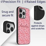 Soft Pink Abstract Leaf Petal Floral Seamless Custom Name Protective Phone Case Mobile Cover Durable Everyday Smartphone Shock Resistant