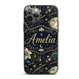 Magical Floral Moon Golden Berries Night Seamless Custom Name Protective Phone Case Mobile Cover Durable Everyday Smartphone Shock Resistant
