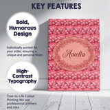 Personalised Name Layered Pink Rose Blossom Custom  Bespoke Interior Contemporary Canvas Wall Art Print Decor Picture Ready to Hang