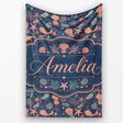 Playful Underwater Ocean Animals Seamless Pattern Name Cute Unique  Personalised Custom Name Super Soft Fleece Blanket Bed Sofa Throw