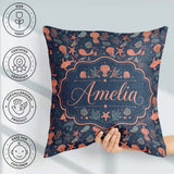 Custom Name Playful Underwater Ocean Animals Seamless Name Cute Square Filled Cushion Throw Pillow Sofa Bed Home Decor Zip Washable UK Made