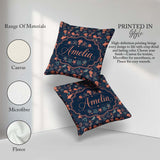 Custom Name Playful Underwater Ocean Animals Seamless Name Cute Square Filled Cushion Throw Pillow Sofa Bed Home Decor Zip Washable UK Made