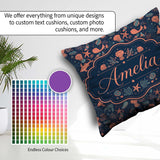 Custom Name Playful Underwater Ocean Animals Seamless Name Cute Square Filled Cushion Throw Pillow Sofa Bed Home Decor Zip Washable UK Made