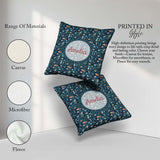 Custom Name Deep Sea Coral Fish Ocean Seamless Pattern Name Cute Square Filled Cushion Throw Pillow Sofa Bed Home Decor Zip Washable UK Made