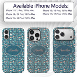 Cute Ocean Sea Life Fish Coral Reef Seamless Custom Name Protective Phone Case Mobile Cover Durable Everyday Smartphone Shock Resistant