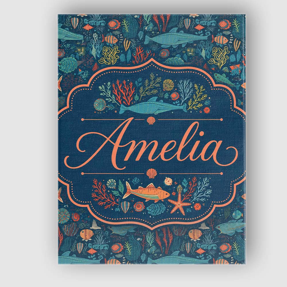 Personalised Name Vibrant Deep Sea Marine Custom  Unique Gift Idea Elegant Feature Canvas Wall Art Print Decor Picture Ready to Hang