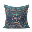 Custom Name Vibrant Deep Sea Marine Life Fish Coral Pattern Name Square Filled Cushion Throw Pillow Sofa Bed Home Decor Zip Washable UK Made