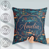 Custom Name Vibrant Deep Sea Marine Life Fish Coral Pattern Name Square Filled Cushion Throw Pillow Sofa Bed Home Decor Zip Washable UK Made