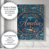 Personalised Name Vibrant Deep Sea Marine Custom  Unique Gift Idea Elegant Feature Canvas Wall Art Print Decor Picture Ready to Hang