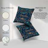 Custom Name Vibrant Deep Sea Marine Life Fish Coral Pattern Name Square Filled Cushion Throw Pillow Sofa Bed Home Decor Zip Washable UK Made