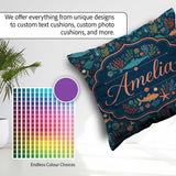 Custom Name Vibrant Deep Sea Marine Life Fish Coral Pattern Name Square Filled Cushion Throw Pillow Sofa Bed Home Decor Zip Washable UK Made