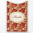 Vintage Red Hot Air Balloons Sky Travel Seamless Pattern Name Cute  Personalised Custom Name Super Soft Fleece Blanket Bed Sofa Throw