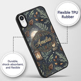Celestial Lantern Moon Pine Leaves Night Seamless Custom Name Protective Phone Case Mobile Cover Durable Everyday Smartphone Shock Resistant