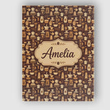 Personalised Name Classic Brown Coffee Custom  Modern Room Accent Elegant Feature Canvas Wall Art Print Decor Picture Ready to Hang