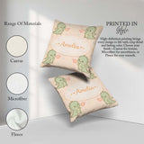 Custom Name Cute Baby Dinosaur Cartoon Animal Pattern Gift Idea Square Filled Cushion Throw Pillow Sofa Bed Home Decor Zip Washable UK Made