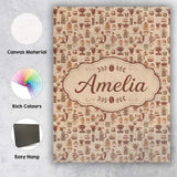 Personalised Name Cozy Cafe Coffee Cups Custom  Modern Room Accent Elegant Feature Canvas Wall Art Print Decor Picture Ready to Hang