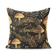 Custom Name Golden Mushrooml Floral Stars Night Seamless Pattern Square Filled Cushion Throw Pillow Sofa Bed Home Decor Zip Washable UK Made