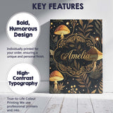 Personalised Name Golden Mushrooml Floral Spiral Stars Night Seamless Custom Home Unique Canvas Wall Art Print Decor Picture Ready to Hang