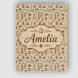 Personalised Name Coffee Cups Desserts and Custom  Unique Gift Idea Elegant Feature Canvas Wall Art Print Decor Picture Ready to Hang