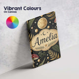 Personalised Name Moon Mushroom Botanical Night Garden Seamless Custom  Statement Canvas Wall Art Print Decor Picture Ready to Hang