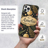 Moon Mushroom Botanical Night Garden Seamless Custom Name Protective Phone Case Mobile Cover Durable Everyday Smartphone Shock Resistant