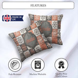 Custom Name Folk Tile Snowflake Grid Seamless Pattern Name Cute Square Filled Cushion Throw Pillow Sofa Bed Home Decor Zip Washable UK Made