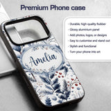 Vintage Nordic Stripe Snowflake Seamless Pattern Custom Name Protective Phone Case Mobile Cover Durable Everyday Smartphone Shock Resistant