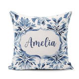 Custom Name Winter Botanical Branch Berry Seamless Pattern Name Square Filled Cushion Throw Pillow Sofa Bed Home Decor Zip Washable UK Made