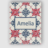 Personalised Name Scandinavian Folk Snowflake Custom Unique Gift Idea Modern Room Accent Canvas Wall Art Print Decor Picture Ready to Hang