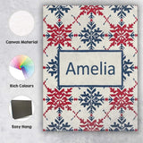 Personalised Name Scandinavian Folk Snowflake Custom Unique Gift Idea Modern Room Accent Canvas Wall Art Print Decor Picture Ready to Hang