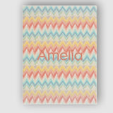 Personalised Name Pastel Chevron Zigzag Custom  Modern Room Accent Elegant Feature Canvas Wall Art Print Decor Picture Ready to Hang