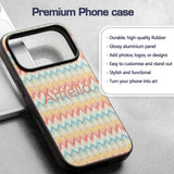 Pastel Chevron Zigzag Watercolor Seamless Pattern Custom Name Protective Phone Case Mobile Cover Durable Everyday Smartphone Shock Resistant