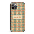 Tribal Ikat Diamond Red Green Beige Seamless Custom Name Protective Phone Case Mobile Cover Durable Everyday Smartphone Shock Resistant