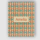 Personalised Name Tribal Ikat Diamond Red Custom  Unique Gift Idea Elegant Feature Canvas Wall Art Print Decor Picture Ready to Hang
