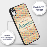 Abstract Colorful Brushstroke Zigzag Seamless Custom Name Protective Phone Case Mobile Cover Durable Everyday Smartphone Shock Resistant