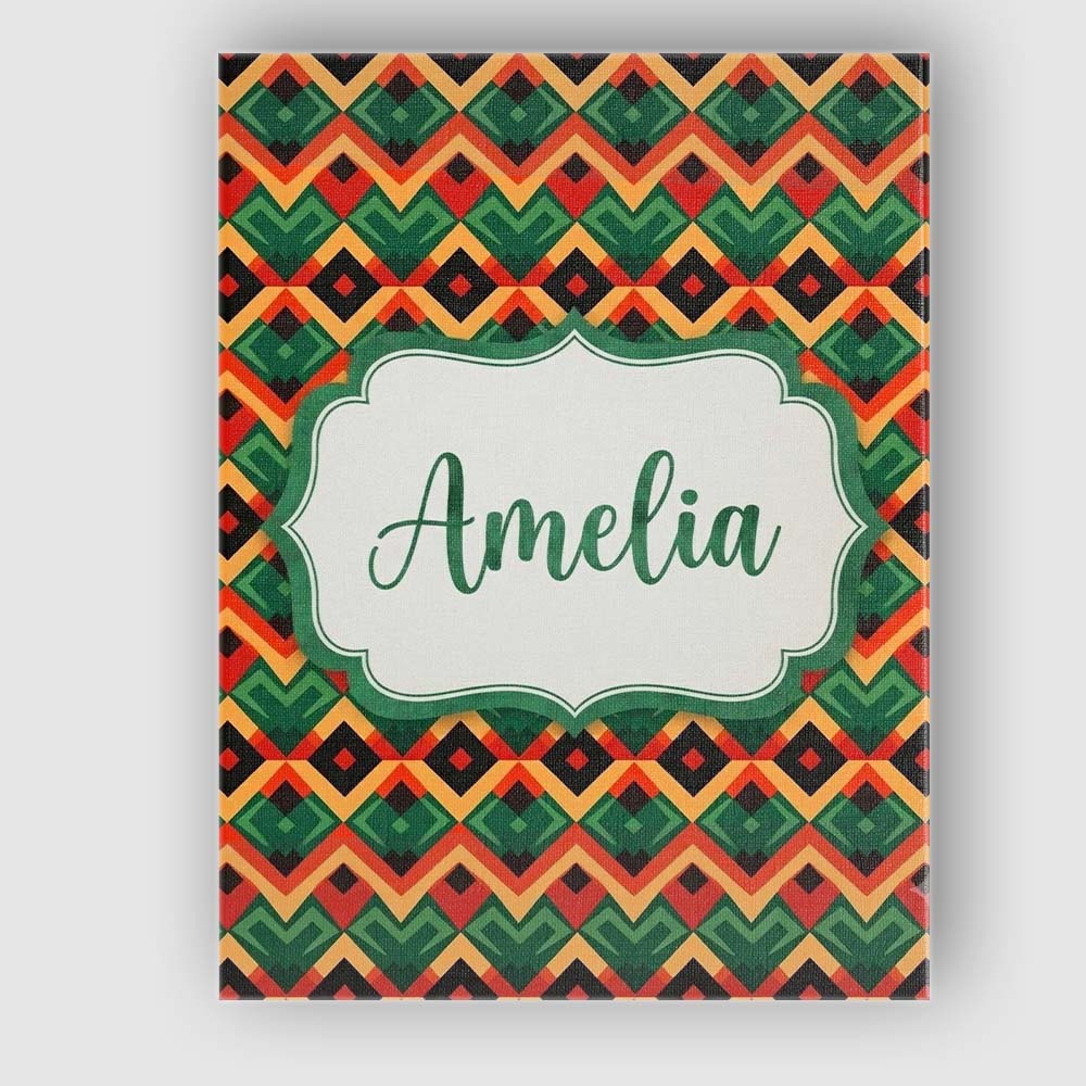 Personalised Name Bold Geometric Tribal Custom  Modern Room Accent Elegant Feature Canvas Wall Art Print Decor Picture Ready to Hang