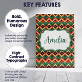 Personalised Name Bold Geometric Tribal Custom  Modern Room Accent Elegant Feature Canvas Wall Art Print Decor Picture Ready to Hang