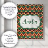 Personalised Name Bold Geometric Tribal Custom  Modern Room Accent Elegant Feature Canvas Wall Art Print Decor Picture Ready to Hang
