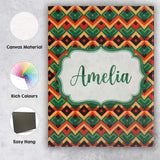 Personalised Name Bold Geometric Tribal Custom  Modern Room Accent Elegant Feature Canvas Wall Art Print Decor Picture Ready to Hang