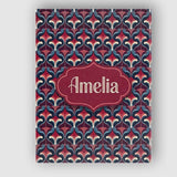 Personalised Name Red Blue Deco Geometric Custom Modern Room Accent Contemporary Display Canvas Wall Art Print Decor Picture Ready to Hang