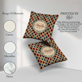 Custom Name Classic Red Blue Leaf Tile Repeat Seamless Name Cute Square Filled Cushion Throw Pillow Sofa Bed Home Decor Zip Washable UK Made