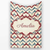Soft Watercolor Abstract Trellis Seamless Pattern Name Cute Unique  Personalised Custom Name Super Soft Fleece Blanket Bed Sofa Throw