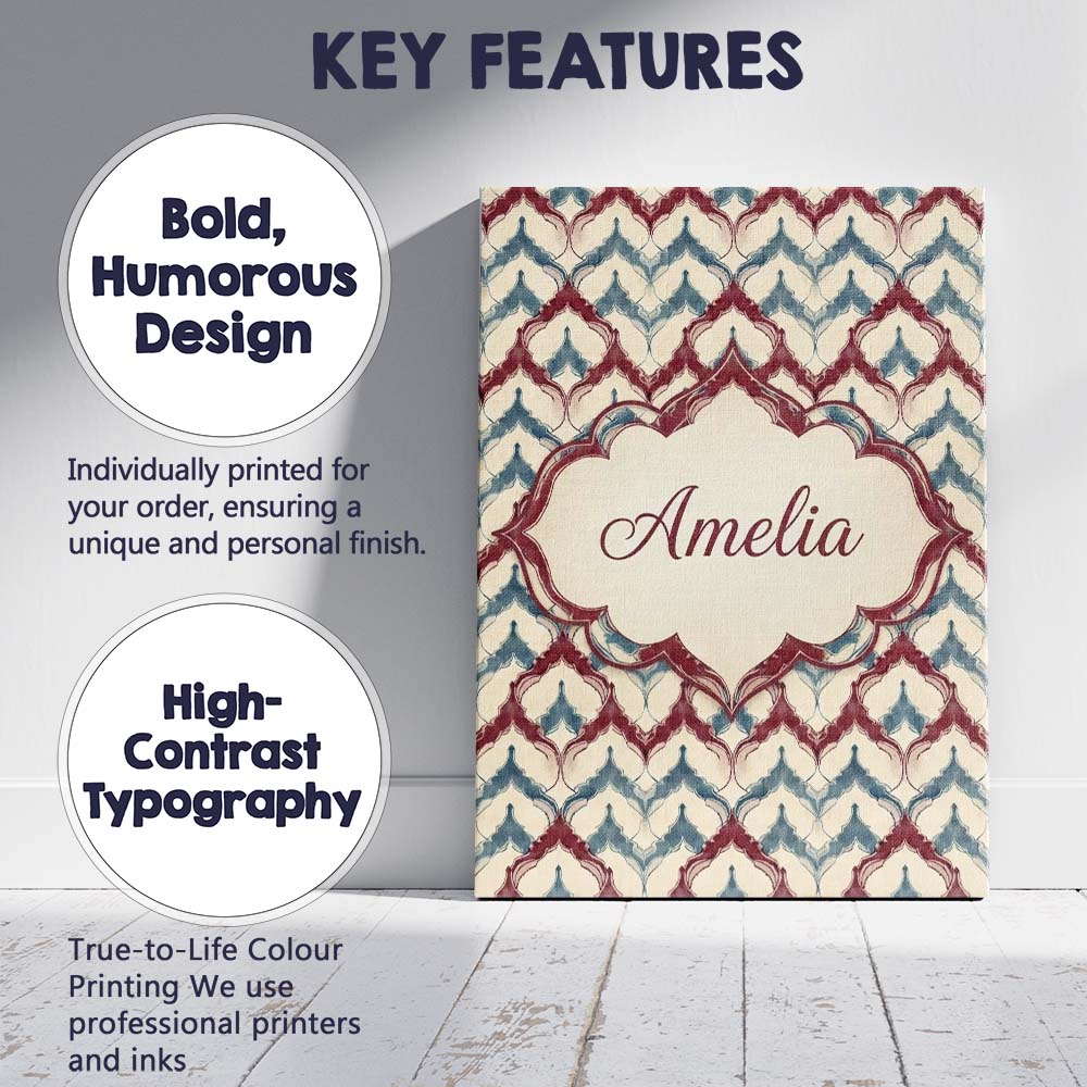Personalised Name Soft Watercolor Abstract Custom  Unique Gift Idea Elegant Feature Canvas Wall Art Print Decor Picture Ready to Hang