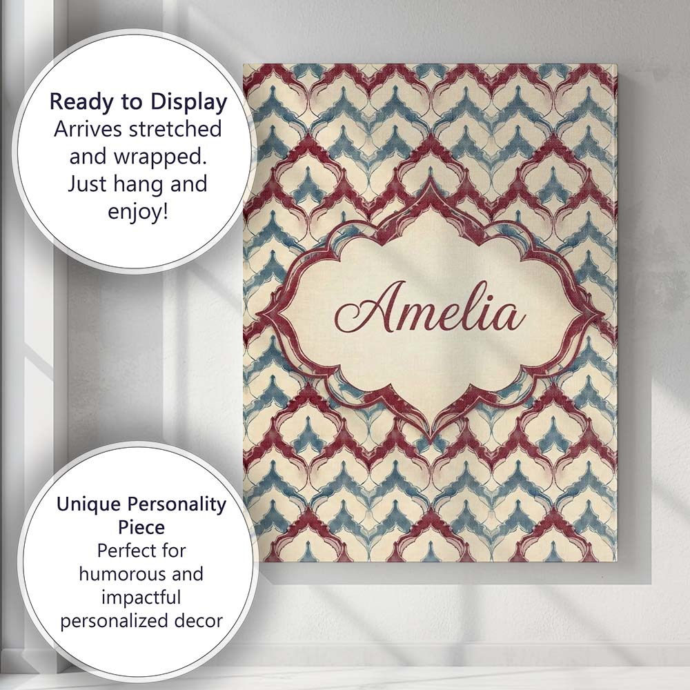 Personalised Name Soft Watercolor Abstract Custom  Unique Gift Idea Elegant Feature Canvas Wall Art Print Decor Picture Ready to Hang