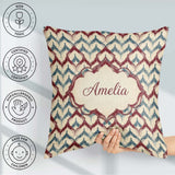 Custom Name Soft Watercolor Abstract Trellis Seamless Name Cute Square Filled Cushion Throw Pillow Sofa Bed Home Decor Zip Washable UK Made