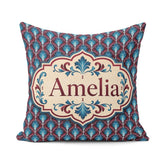 Custom Name Elegant Red Blue Diamond Seamless Pattern Name Cute Square Filled Cushion Throw Pillow Sofa Bed Home Decor Zip Washable UK Made