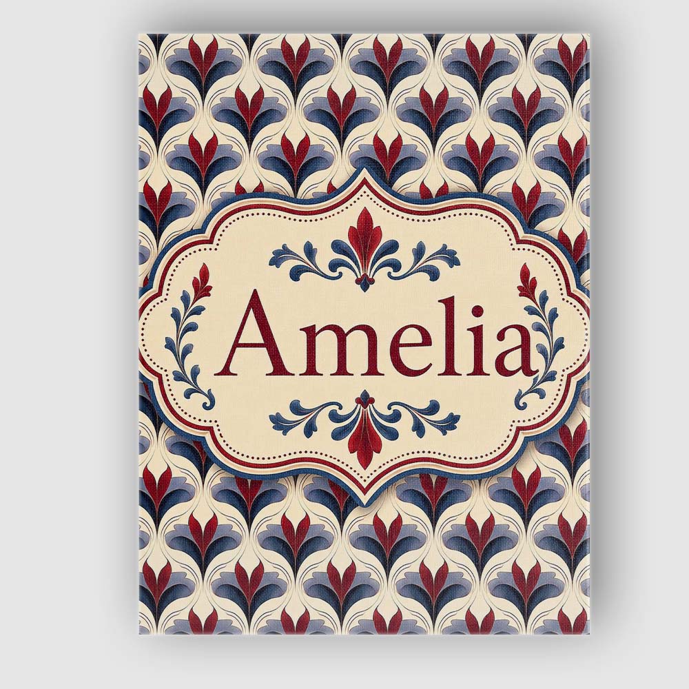 Personalised Name Classic Deco Floral Custom  Unique Gift Idea Modern Room Accent Canvas Wall Art Print Decor Picture Ready to Hang