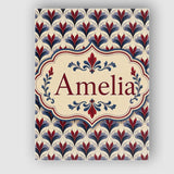 Personalised Name Classic Deco Floral Custom  Unique Gift Idea Modern Room Accent Canvas Wall Art Print Decor Picture Ready to Hang