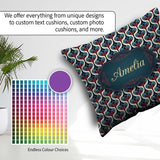 Custom Name Geometric Teardrop Pattern in Red and Cream Seamless Square Filled Cushion Throw Pillow Sofa Bed Home Decor Zip Washable UK Made