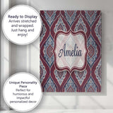 Personalised Name Modern Leaf Shape Pattern Custom  Bespoke Interior Contemporary Canvas Wall Art Print Decor Picture Ready to Hang
